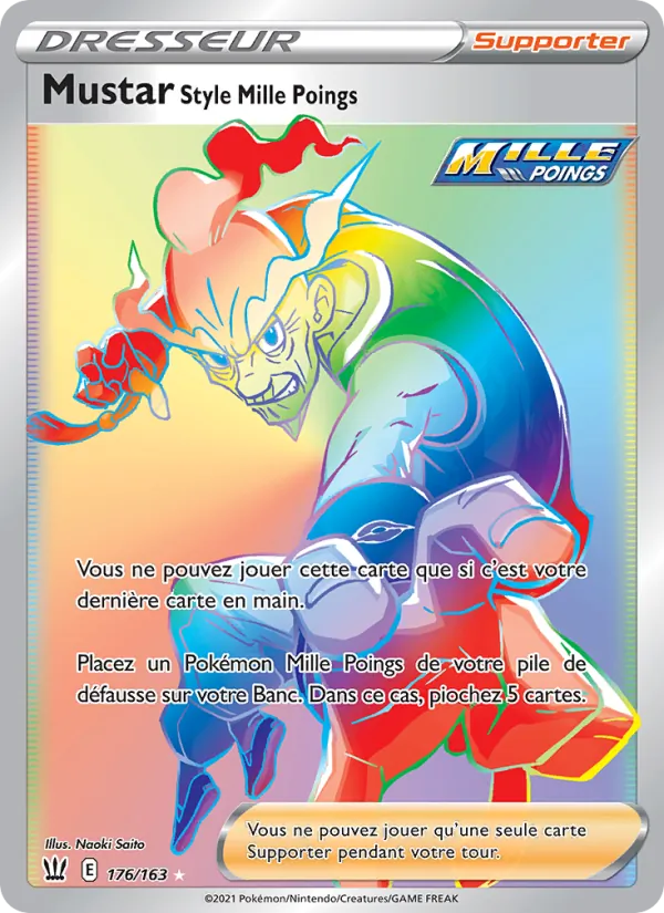 Carte Pokémon Mustar Style Mille Poings 176/163 de l'extension Styles de combat