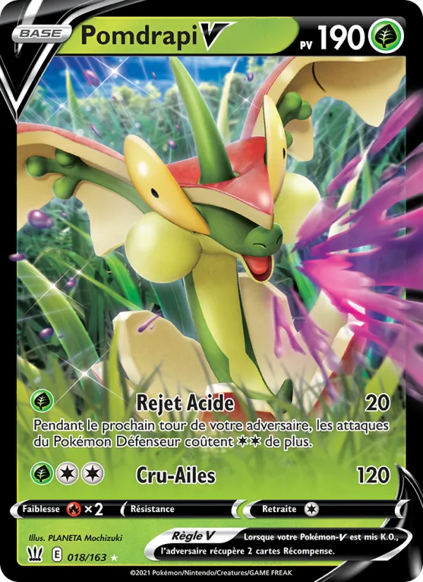 Carte Pokémon Pomdrapi V 18/163 de l'extension Styles de combat