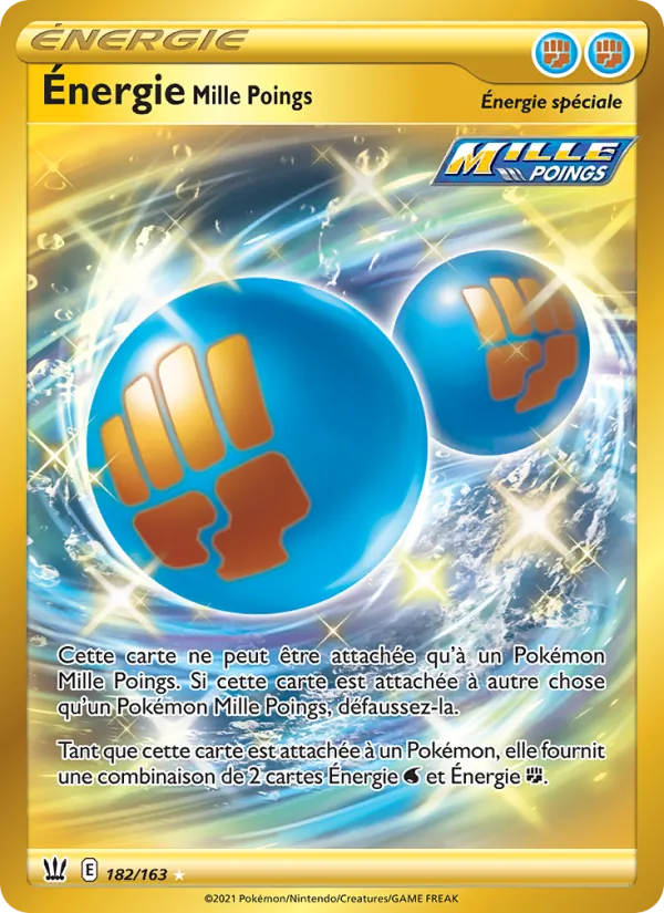 Carte Pokémon Énergie Mille Poings 182/163 de l'extension Styles de combat