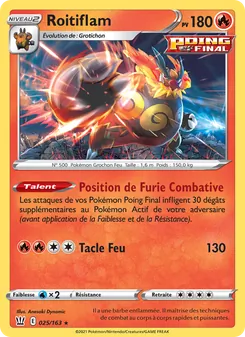 Carte Pokémon Roitiflam 25