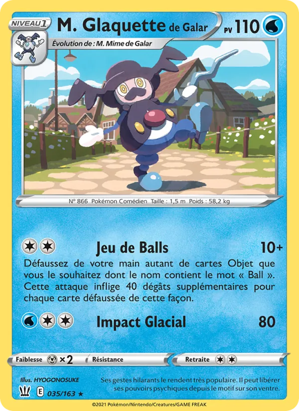 Carte Pokémon M. Glaquette de Galar 35/163 de l'extension Styles de combat