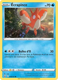 Carte Pokémon Écrapince 38 — Styles de combat