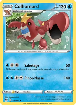 Carte Pokémon Colhomard 39 — Styles de combat