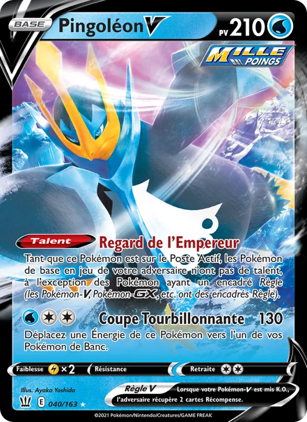 Carte Pokémon Pingoléon V 40/163 de l'extension Styles de combat