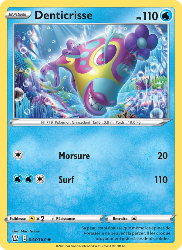 Carte Pokémon Denticrisse 43/163 de l'extension Styles de combat