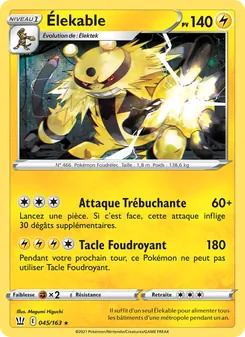Carte Pokémon Élekable 45 — Styles de combat