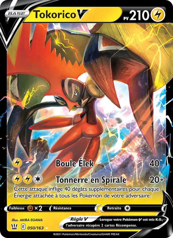 Carte Pokémon Tokorico V 50/163 de l'extension Styles de combat