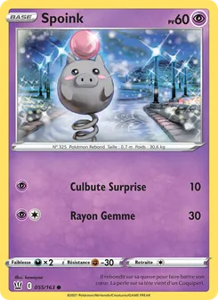 Carte Pokémon Spoink 55 — Styles de combat