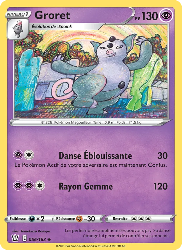 Carte Pokémon Groret 56/163 de l'extension Styles de combat