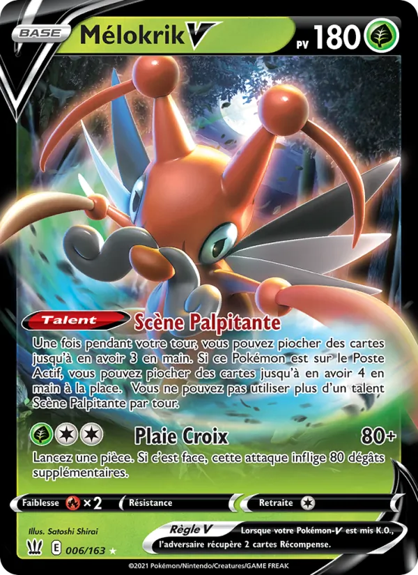 Carte Pokémon Mélokrik V 6/163 de l'extension Styles de combat