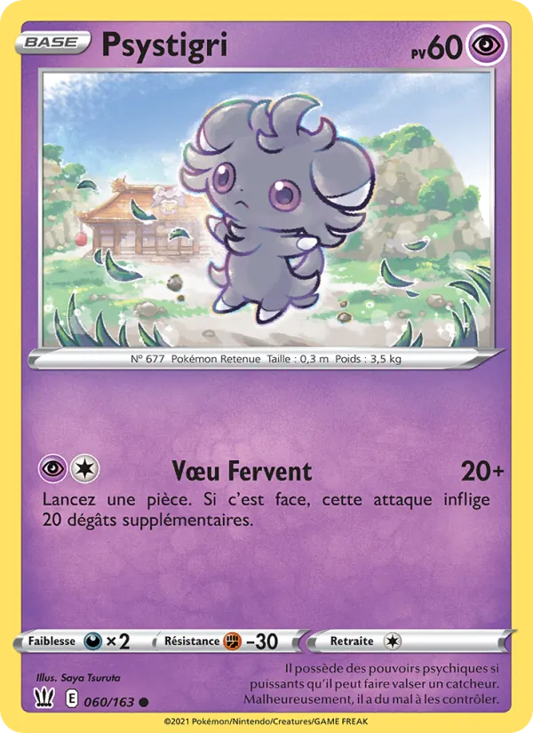 Carte Pokémon Psystigri 60/163 de l'extension Styles de combat
