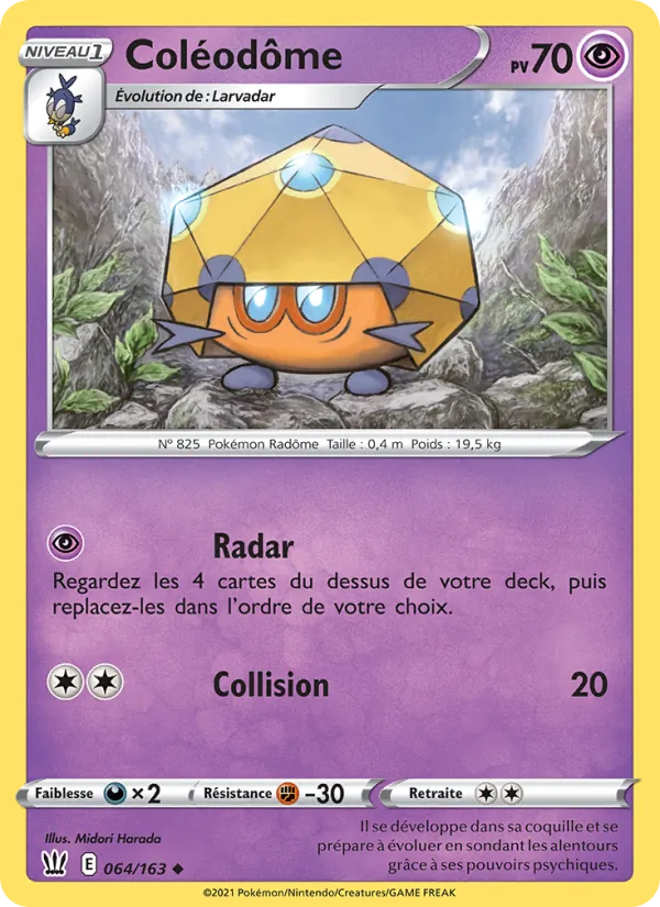 Carte Pokémon Coléodôme 64/163 de l'extension Styles de combat