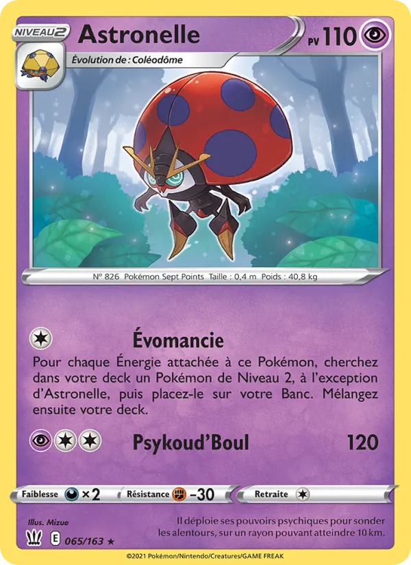 Carte Pokémon Astronelle 65/163 de l'extension Styles de combat