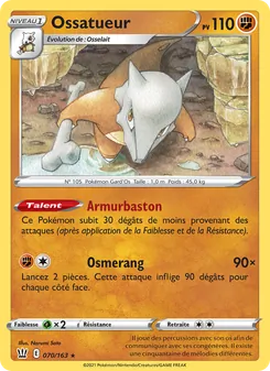 Carte Pokémon Ossatueur 70 — Styles de combat