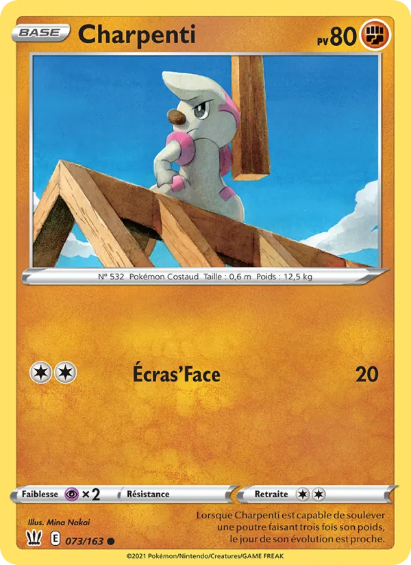 Carte Pokémon Charpenti 73/163 de l'extension Styles de combat