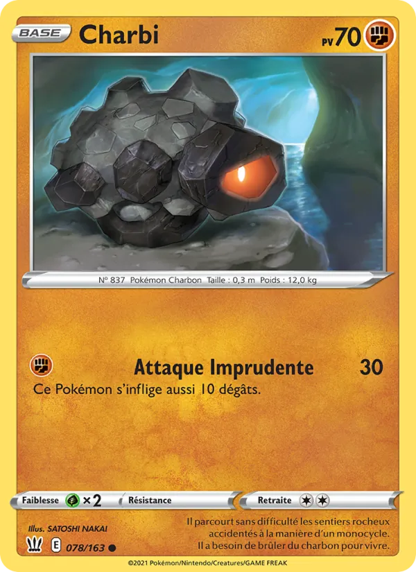 Carte Pokémon Charbi 78/163 de l'extension Styles de combat
