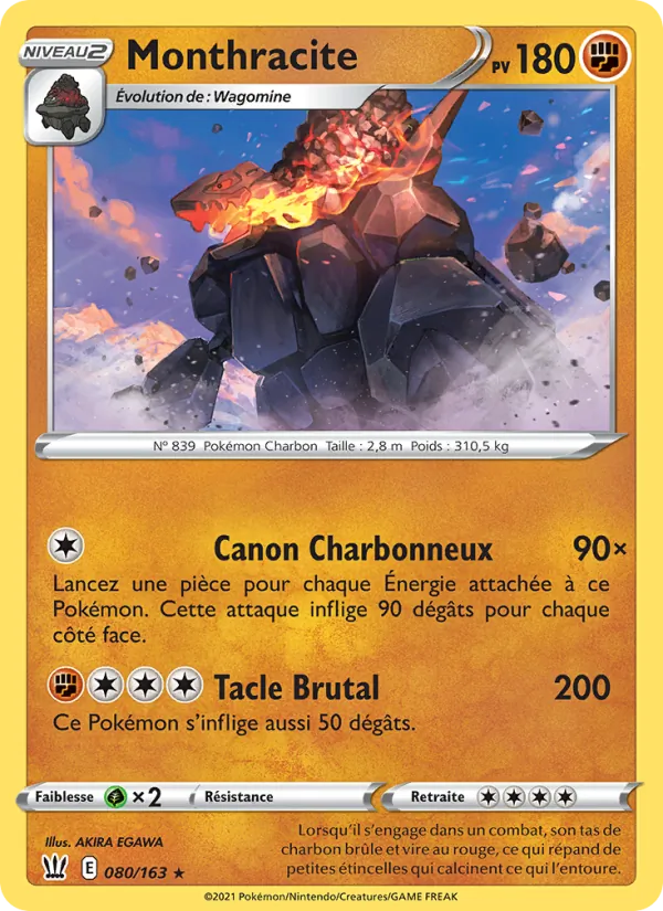 Carte Pokémon Monthracite 80/163 de l'extension Styles de combat
