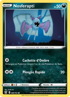 Carte Pokémon Nosferapti 89 — Styles de combat