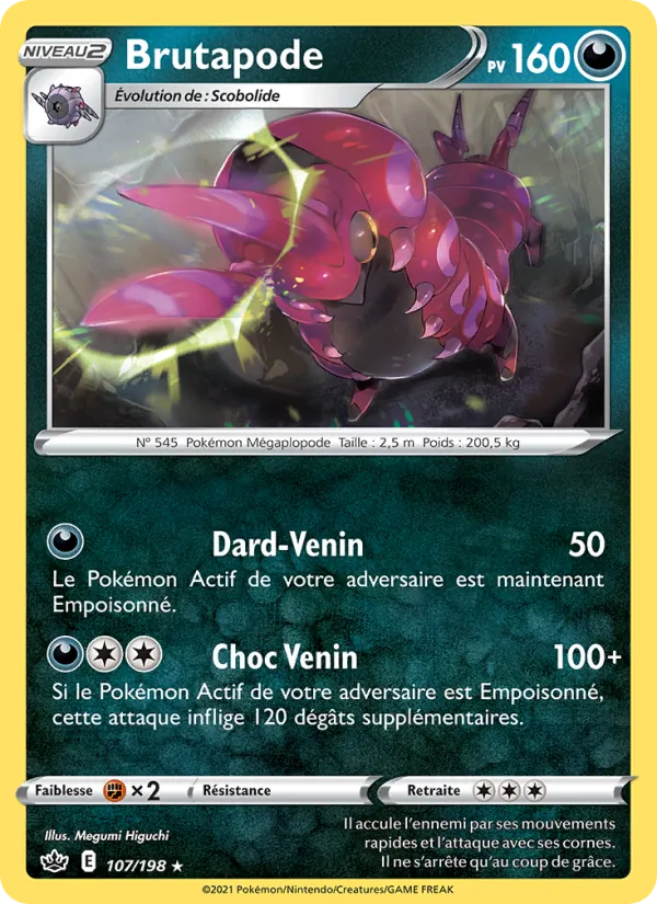 Carte Pokémon Brutapode 107/198 de l'extension Règne de Glace