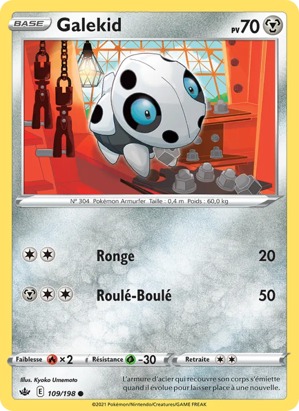 Carte Pokémon Galekid 109/198 de l'extension Règne de Glace