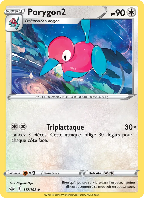 Carte Pokémon Porygon2 117/198 de l'extension Règne de Glace