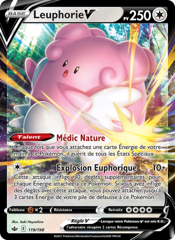 Carte Pokémon Leuphorie V 119/198 de l'extension Règne de Glace