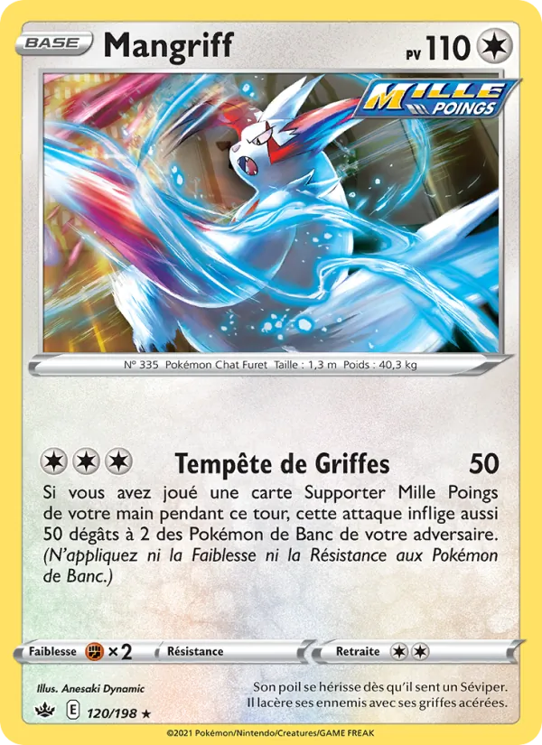 Carte Pokémon Mangriff 120/198 de l'extension Règne de Glace