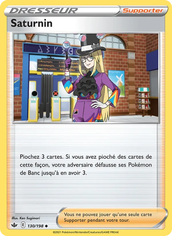 Carte Pokémon Saturnin 130/198 de l'extension Règne de Glace