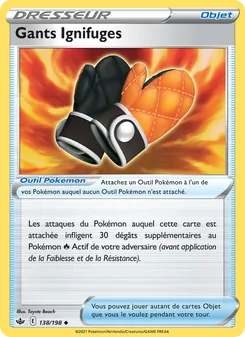Carte Pokémon Gants Ignifuges 138 — Règne de Glace