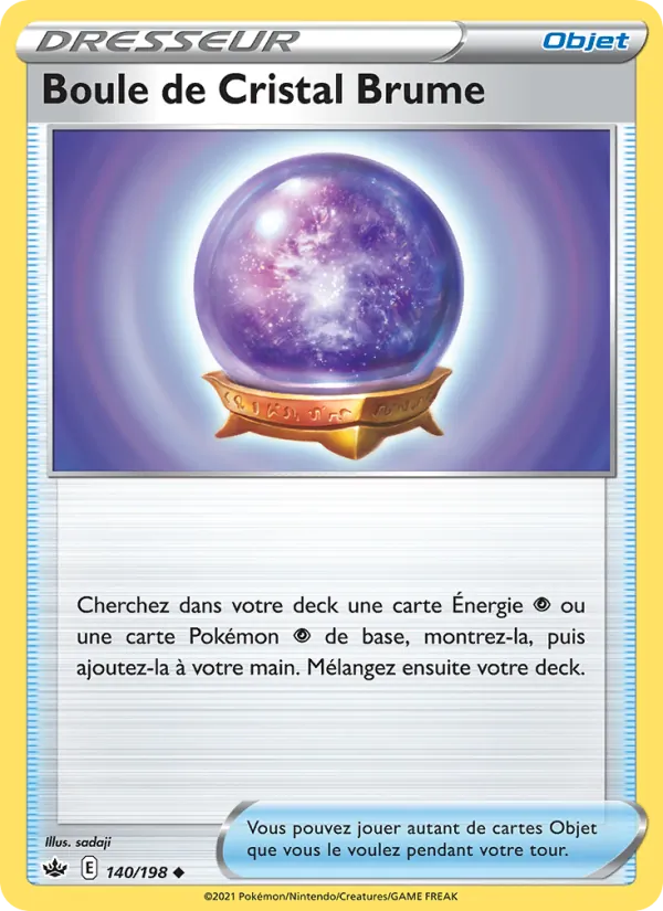 Carte Pokémon Boule de Cristal Brume 140/198 de l'extension Règne de Glace