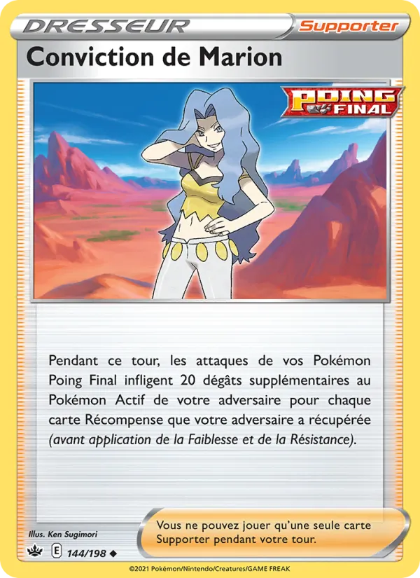 Carte Pokémon Conviction de Marion 144/198 de l'extension Règne de Glace