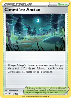 Carte Pokémon Cimetière Ancien 147 — Règne de Glace
