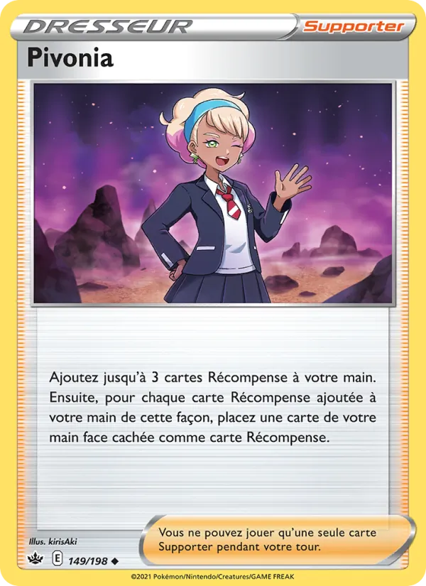 Carte Pokémon Pivonia 149/198 de l'extension Règne de Glace