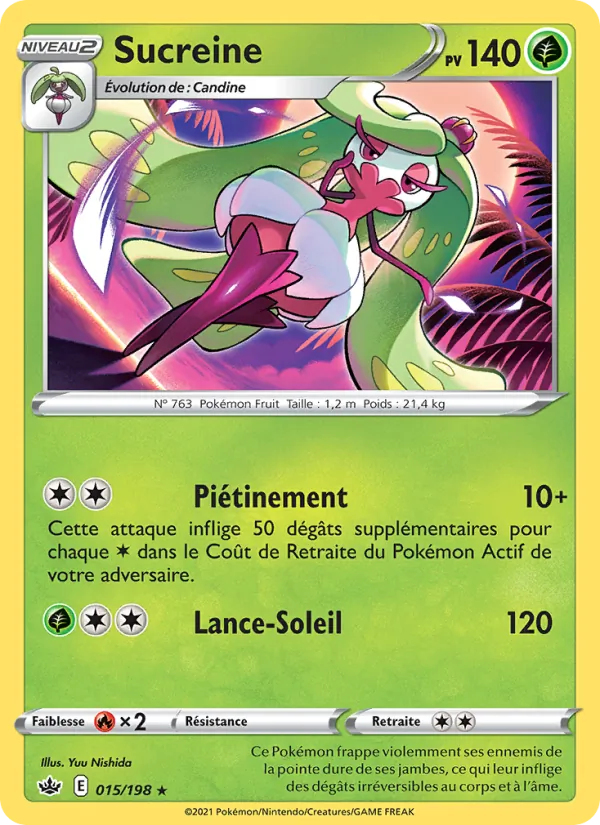 Carte Pokémon Sucreine 15/198 de l'extension Règne de Glace