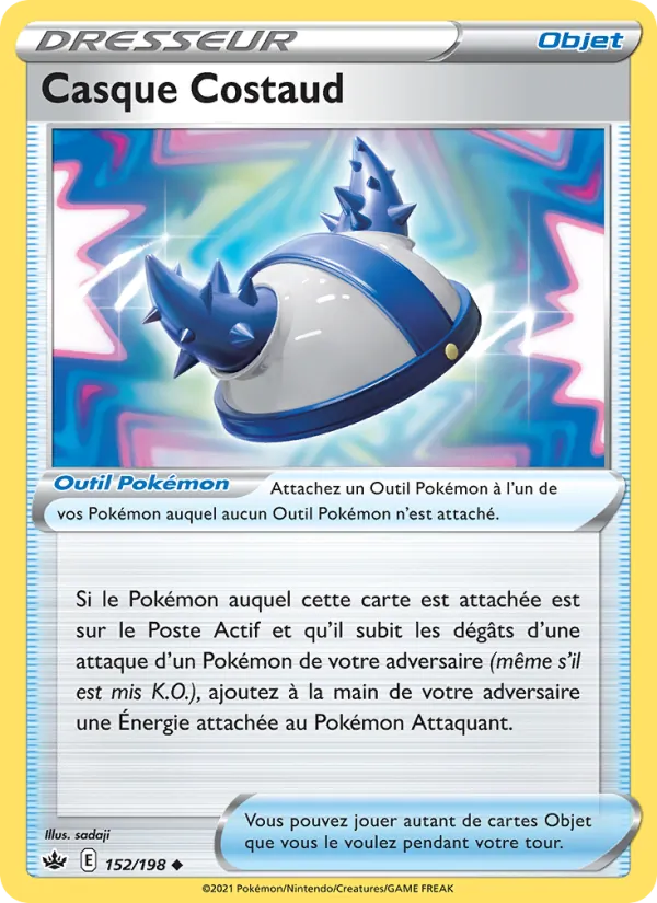 Carte Pokémon Casque Costaud 152/198 de l'extension Règne de Glace