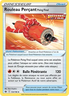 Carte Pokémon Rouleau Perçant Poing Final 154 — Règne de Glace