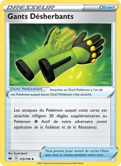 Carte Pokémon Gants Désherbants 155 — Règne de Glace