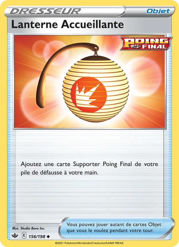 Carte Pokémon Lanterne Accueillante 156/198 de l'extension Règne de Glace