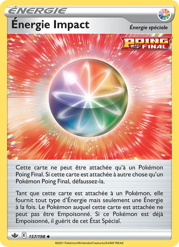 Carte Pokémon Énergie Impact 157/198 de l'extension Règne de Glace