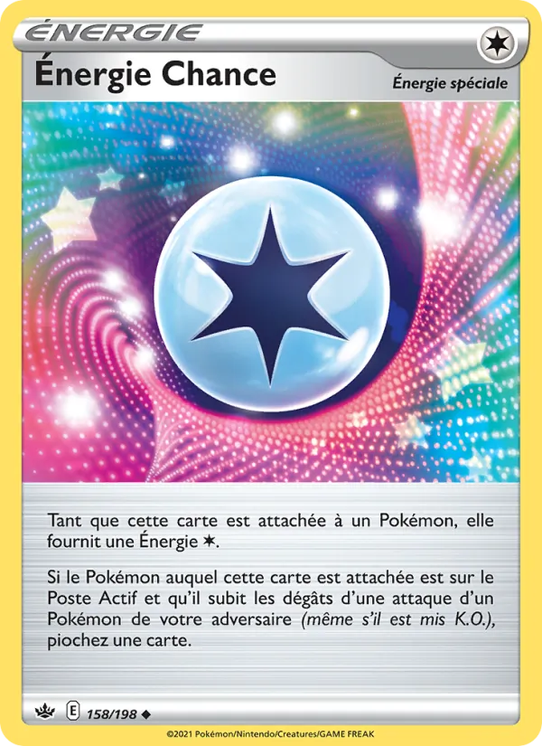 Carte Pokémon Énergie Chance 158/198 de l'extension Règne de Glace