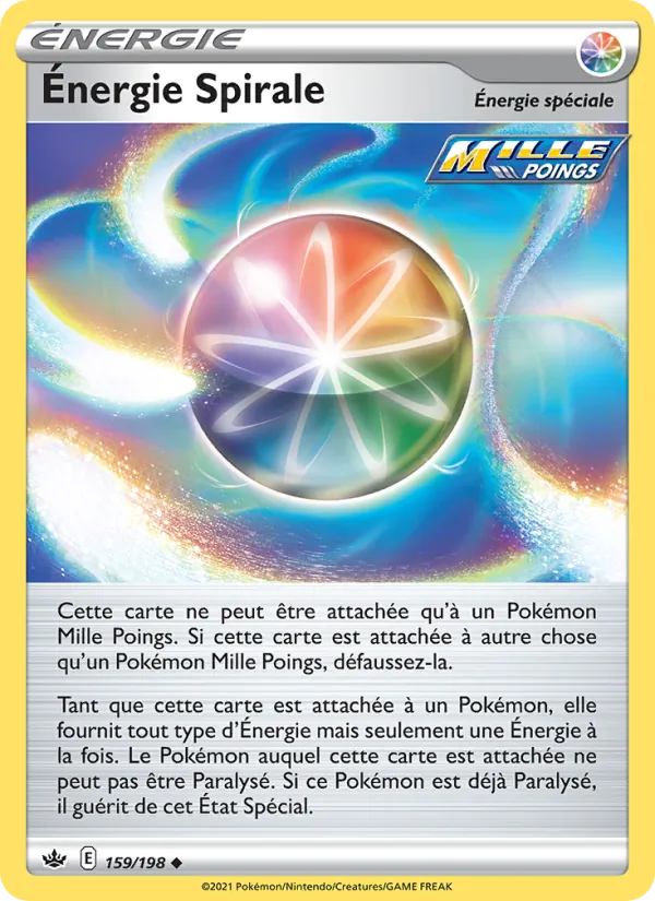 Carte Pokémon Énergie Spirale 159/198 de l'extension Règne de Glace