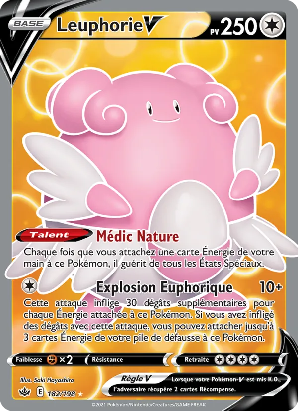 Carte Pokémon Leuphorie V 182/198 de l'extension Règne de Glace