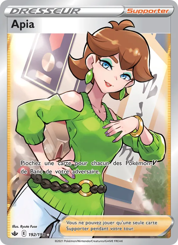Carte Pokémon Apia 192/198 de l'extension Règne de Glace