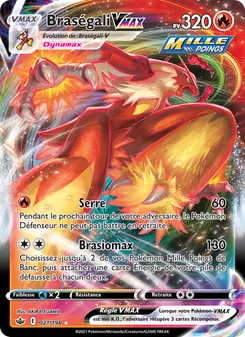 Carte Pokémon Braségali VMAX 21 — Règne de Glace