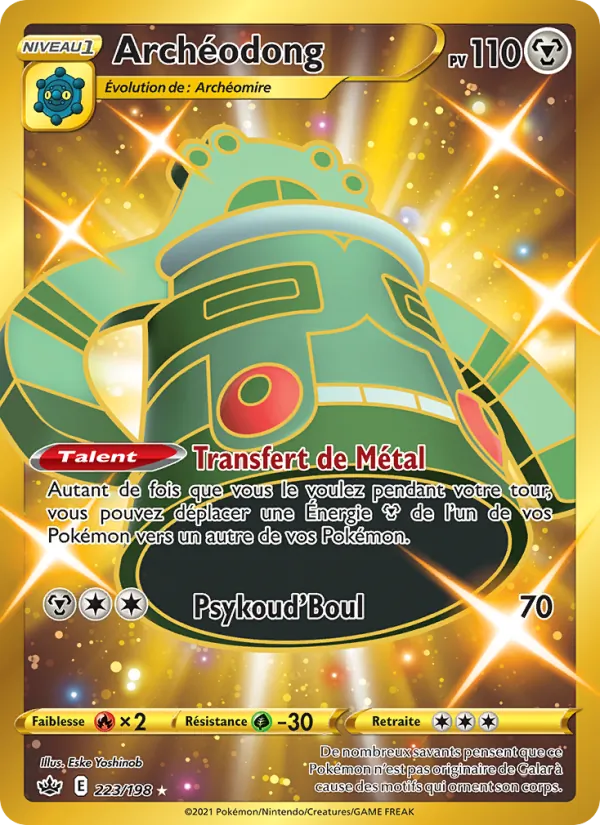 Carte Pokémon Archéodong 223/198 de l'extension Règne de Glace