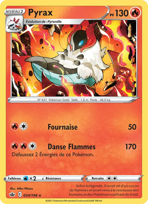 Carte Pokémon Pyrax 24/198 de l'extension Règne de Glace