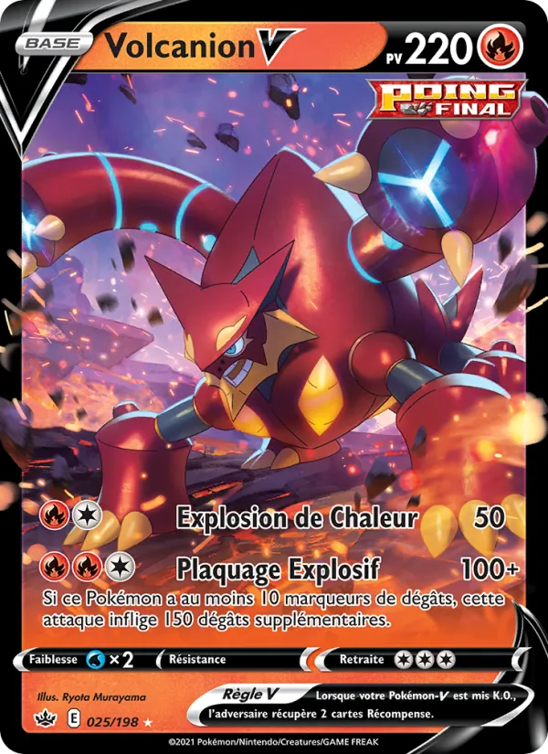 Carte Pokémon Volcanion V 25/198 de l'extension Règne de Glace
