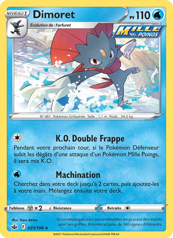 Carte Pokémon Dimoret 31/198 de l'extension Règne de Glace