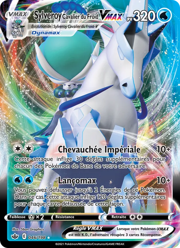 Carte Pokémon Sylveroy Cavalier du Froid VMAX 46/198 de l'extension Règne de Glace