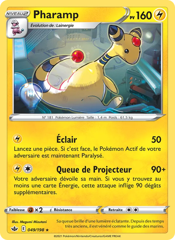 Carte Pokémon Pharamp 49/198 de l'extension Règne de Glace